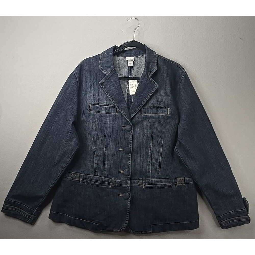 Venezia Lane Bryant Women's Denim Blue Jean Blazer Plus Size 18/20